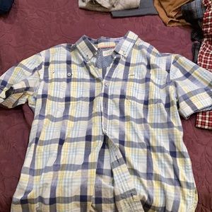Boys short sleeve blue and yellow checked